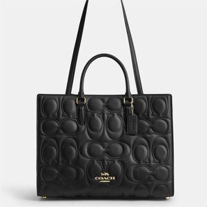 Coach Black Quilted Leather Tote